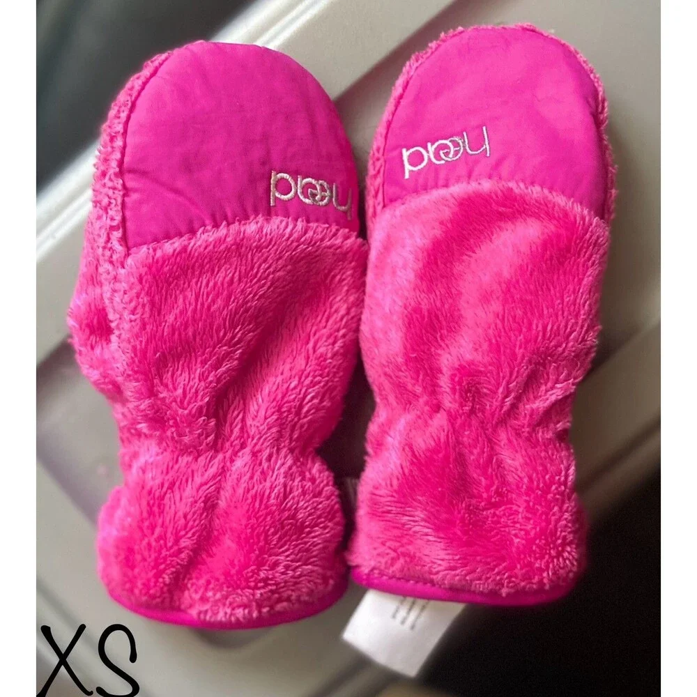 HEAD Girl's Pink Plush Mittens Size XS